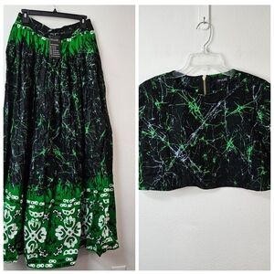 OFUURE 2 Piece Skirt Set Crop Top Maxi Skirt Size L/XL Pockets